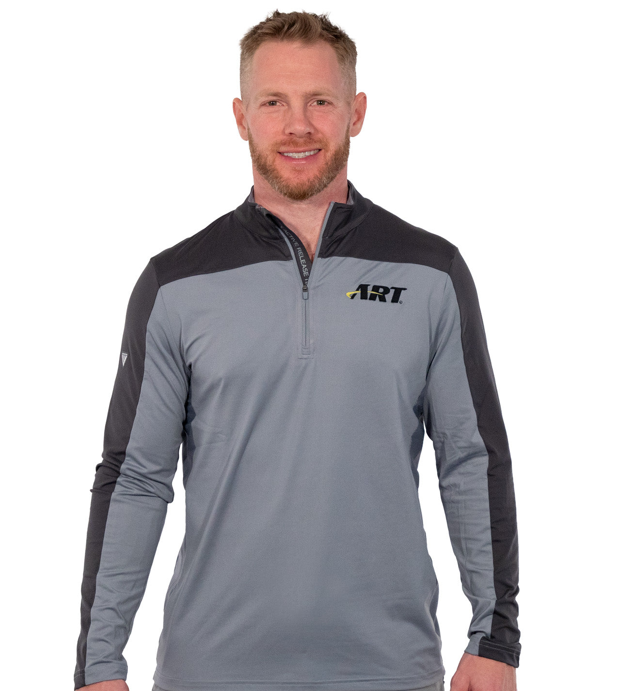 Pitch Quarter Zip Midlayer – ART Provider Performance Layer – Pebble/Charcoal