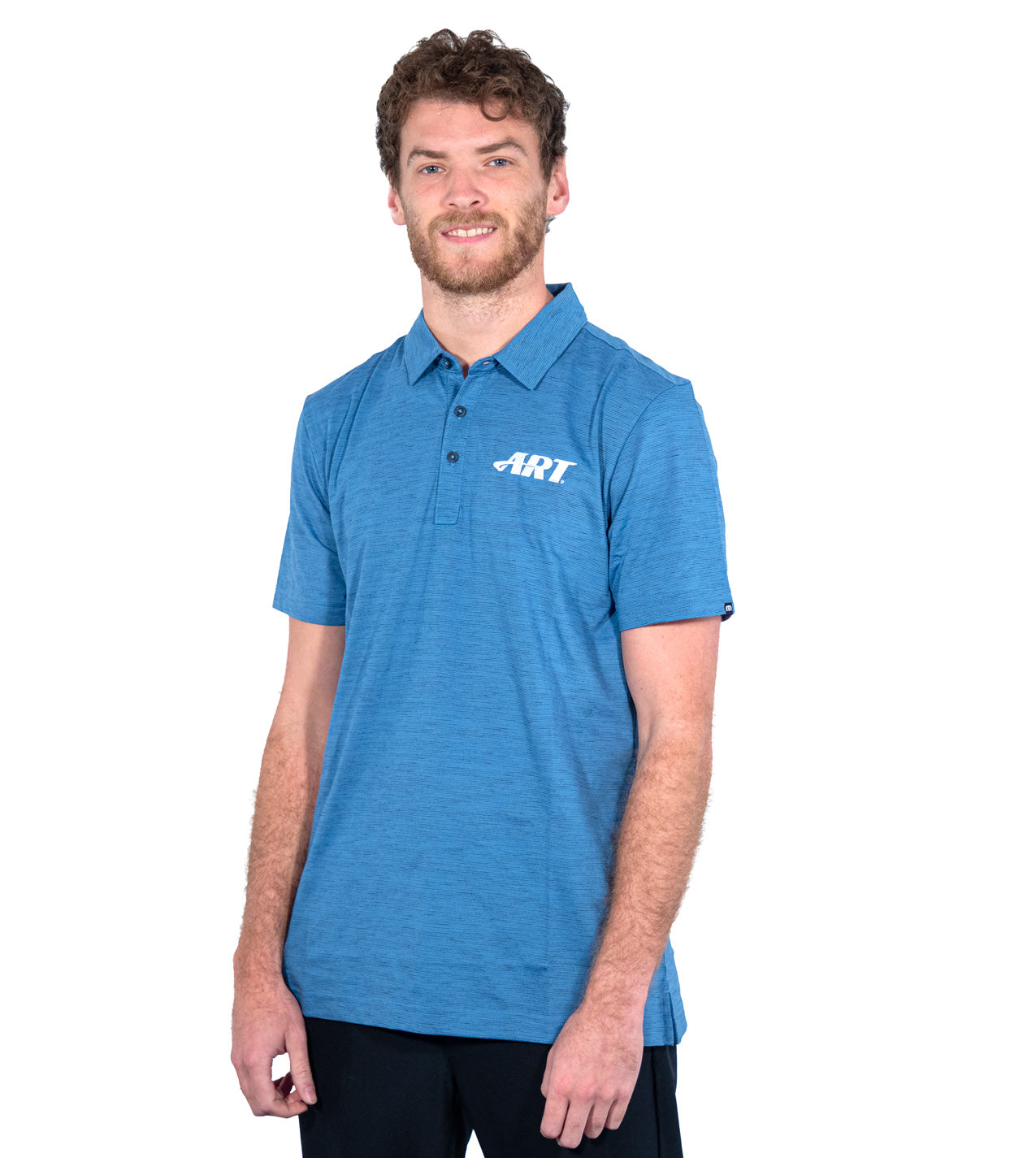 Men's TravisMathew Auckland Slub Polo Riviera Blue