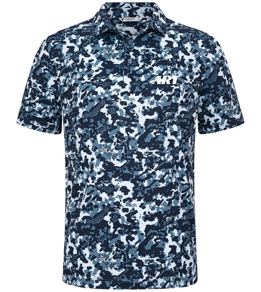 ART Camo Polo – Performance Golf Polo – Blue Heaven