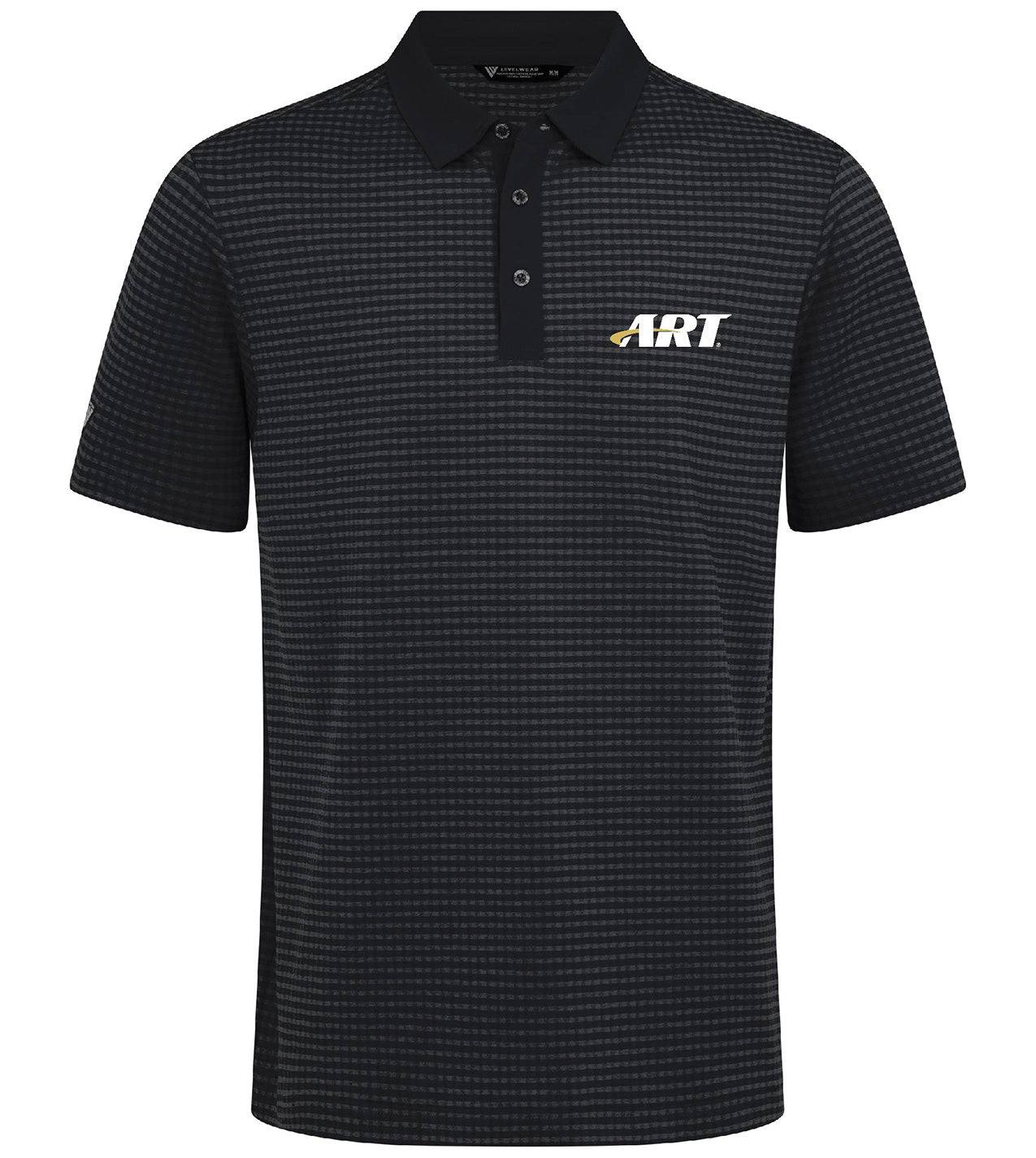 ART Grid Polo – Performance Gingham Golf Polo – Black