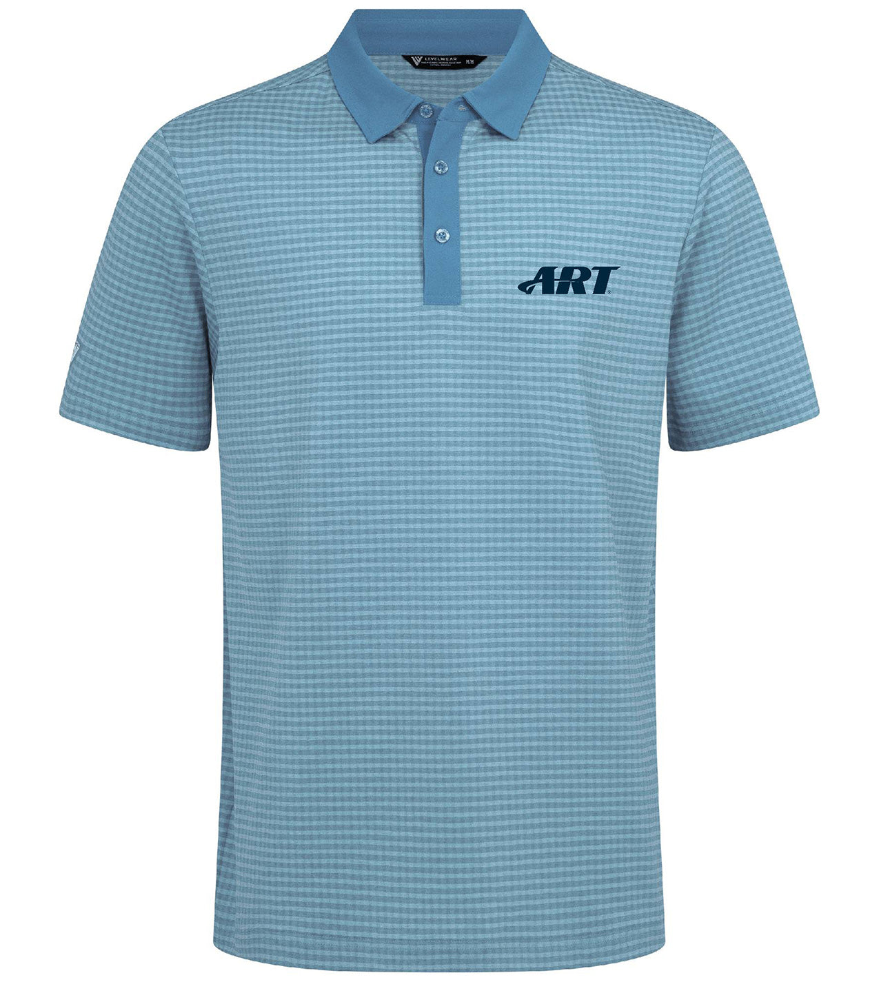 ART Grid Polo – Performance Gingham Golf Polo – Overcast