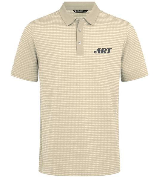 ART Grid Polo – Performance Gingham Golf Polo – Wheat