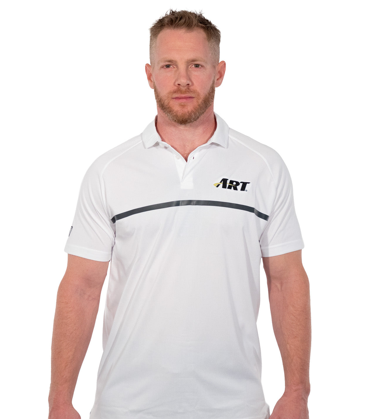 ART Sector Polo – Modern Fit Performance Polo – White