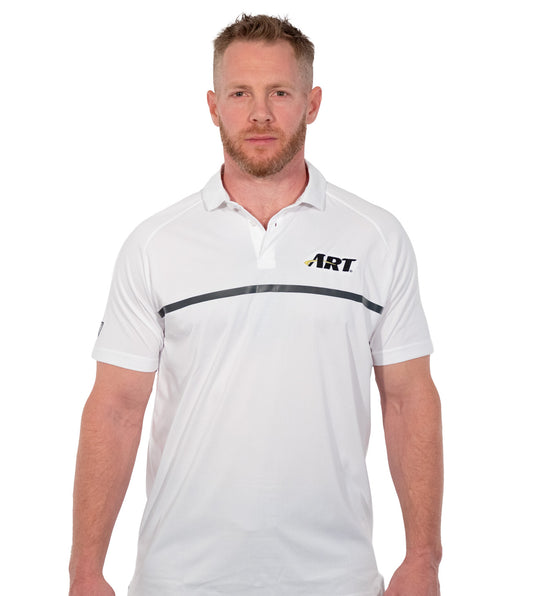ART Sector Polo – Modern Fit Performance Polo – White