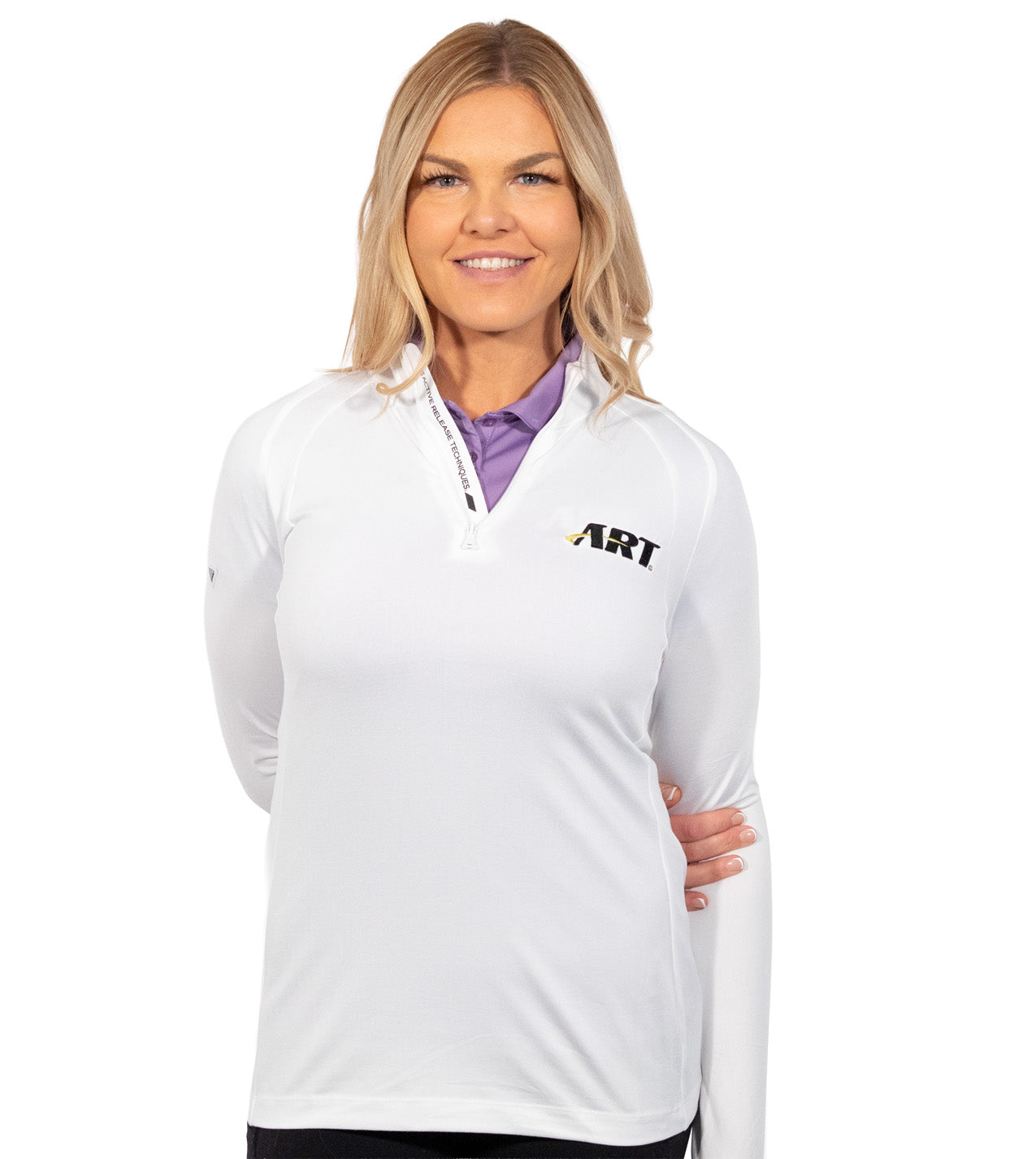 ART Flex Midlayer – Women’s Performance Quarter Zip – White