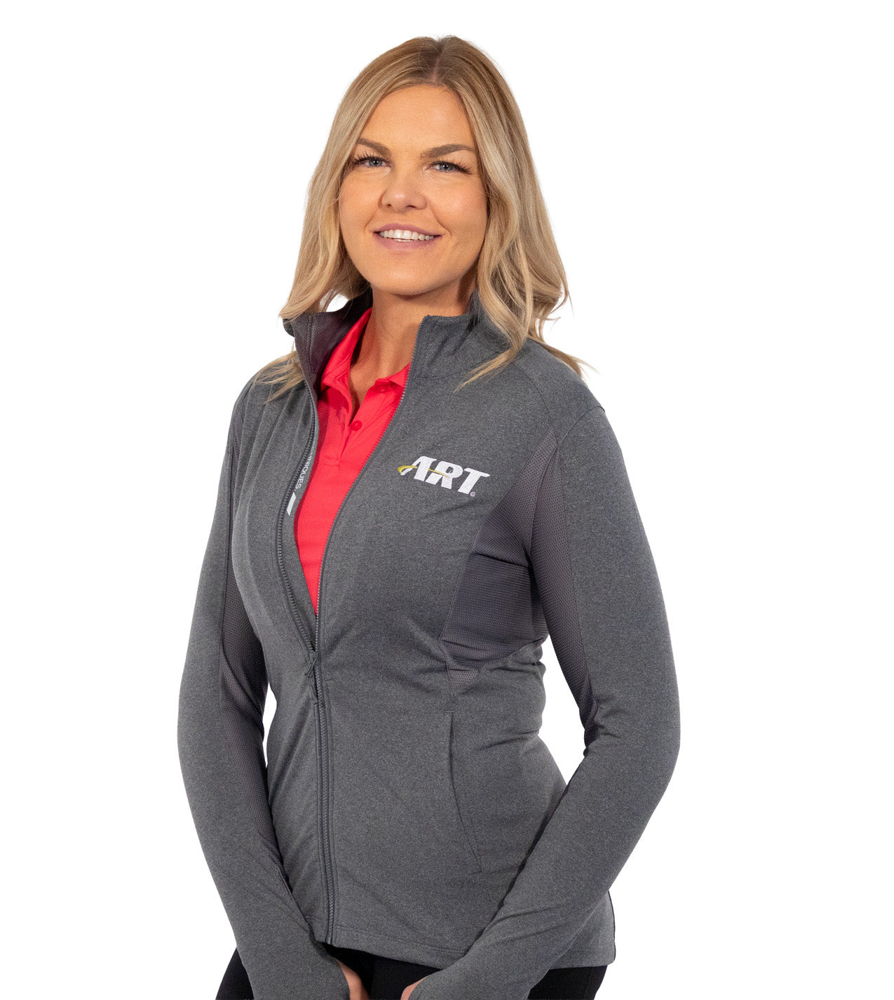 ART Alyssa Midlayer – Women’s Full-Zip Performance Jacket – Heather Charcoal