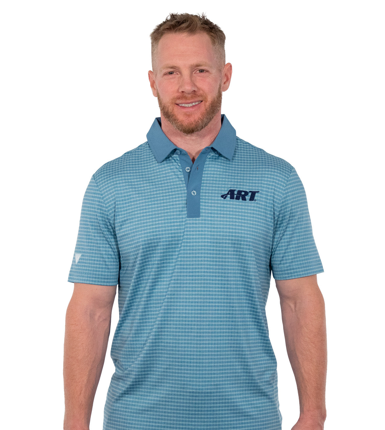 ART Grid Polo – Performance Gingham Golf Polo – Overcast