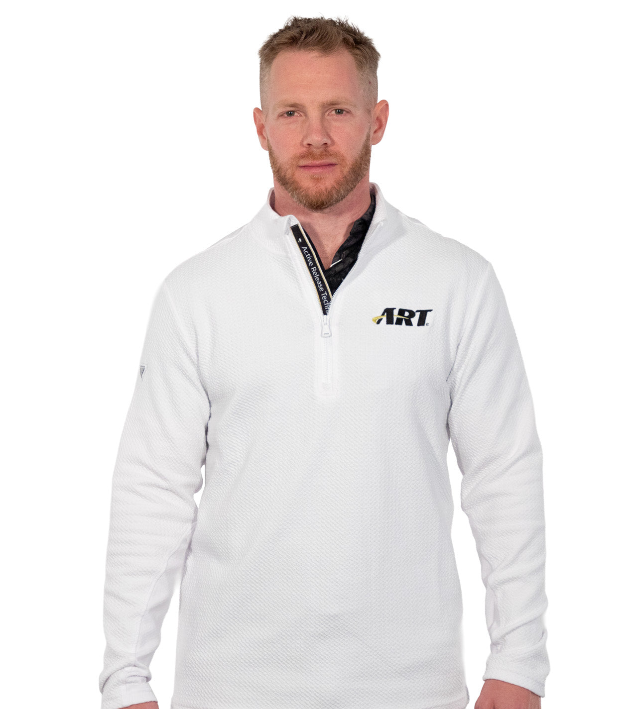 ART Marathon Quarter Zip – Performance Cotton Blend Pullover – White
