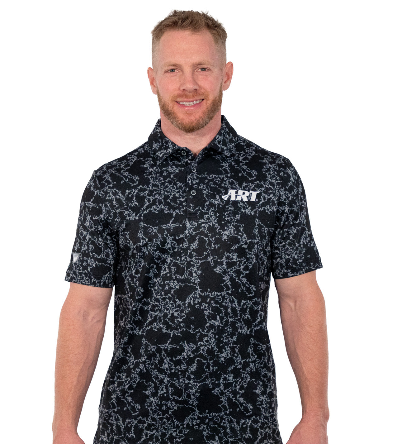 ART Camoflow Polo – Modern Camo Performance Polo – Pebble/Black
