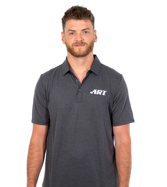 Men's - TravisMathew Oceanside Heather Polo - Black Heather